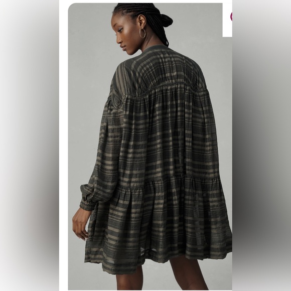 By Anthropologie long sleeve zip front mini dress - Picture 3 of 7